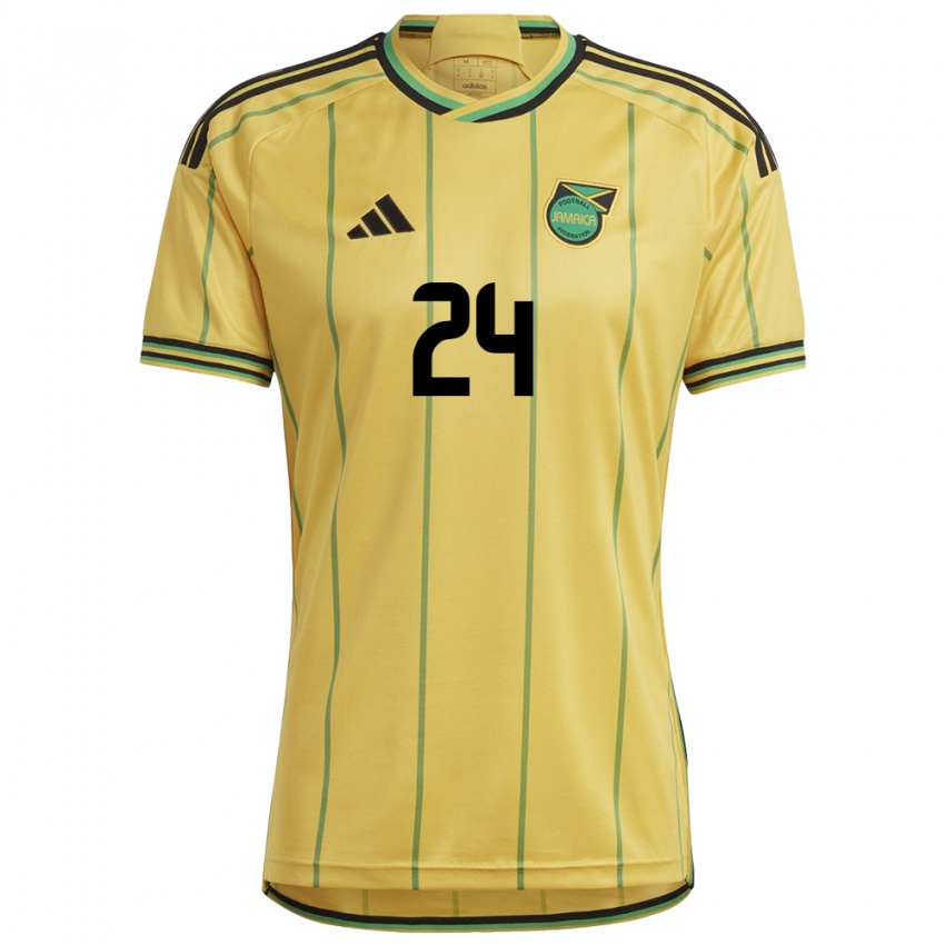 Hombre Camiseta Jamaica Andre Blake #24 Amarillo 1ª Equipación 24-26 La Camisa Perú