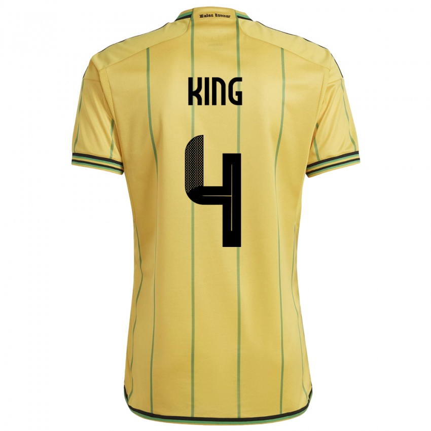 Hombre Camiseta Jamaica Richard King #4 Amarillo 1ª Equipación 24-26 La Camisa Perú