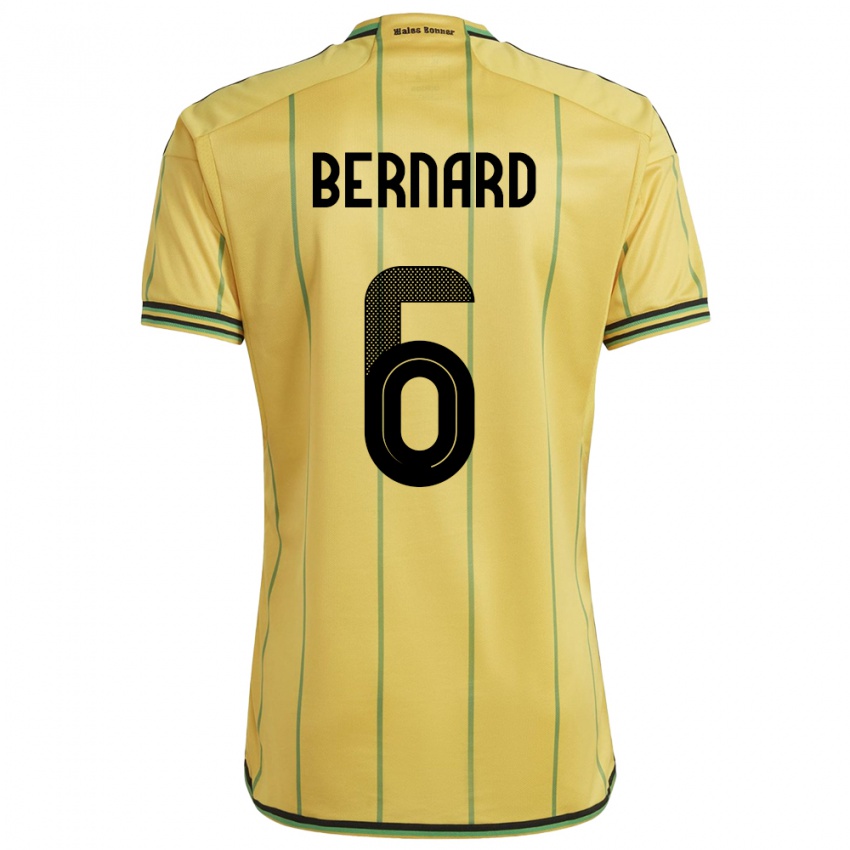 Hombre Camiseta Jamaica Di'shon Bernard #6 Amarillo 1ª Equipación 24-26 La Camisa Perú