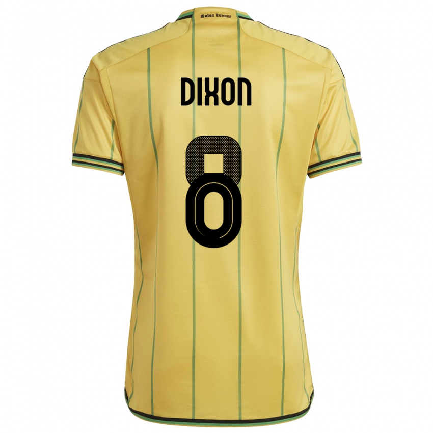 Hombre Camiseta Jamaica Kaheim Dixon #8 Amarillo 1ª Equipación 24-26 La Camisa Perú