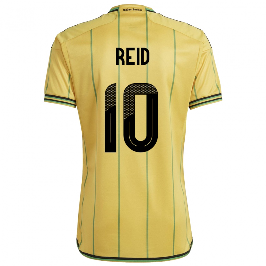 Hombre Camiseta Jamaica Bobby De Cordova-Reid #10 Amarillo 1ª Equipación 24-26 La Camisa Perú
