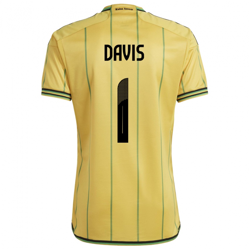 Hombre Camiseta Jamaica Shaquan Davis #1 Amarillo 1ª Equipación 24-26 La Camisa Perú