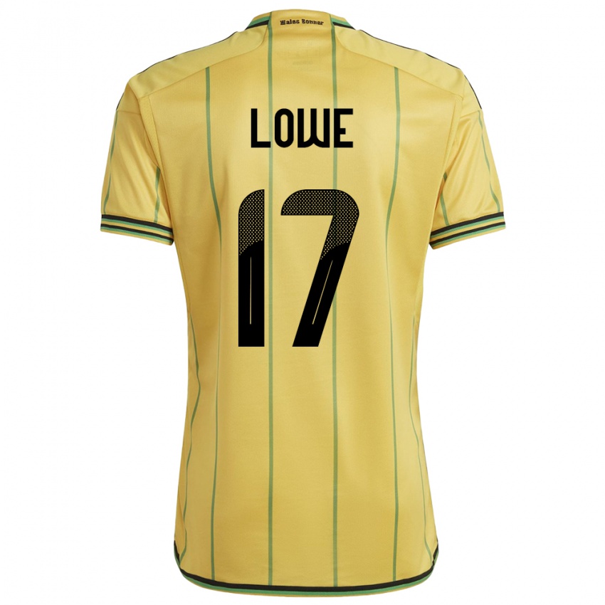 Hombre Camiseta Jamaica Damion Lowe #17 Amarillo 1ª Equipación 24-26 La Camisa Perú