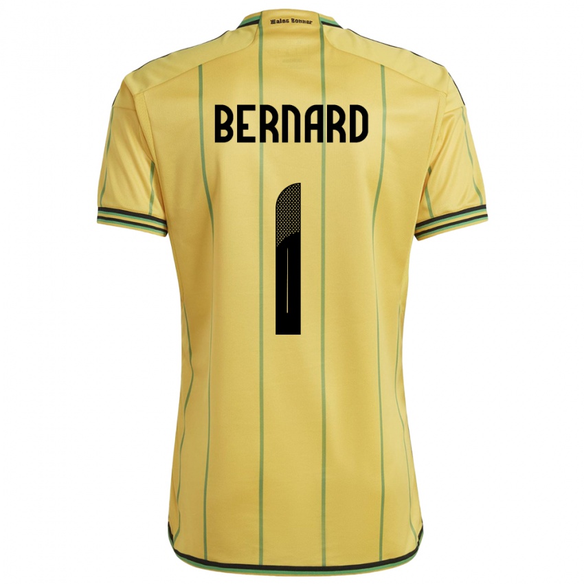 Hombre Camiseta Jamaica Akeem Bernard #1 Amarillo 1ª Equipación 24-26 La Camisa Perú