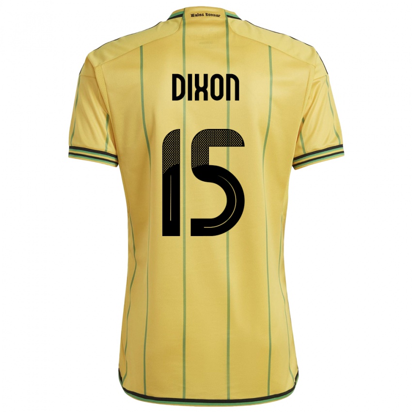 Hombre Camiseta Jamaica Ahir Dixon #15 Amarillo 1ª Equipación 24-26 La Camisa Perú