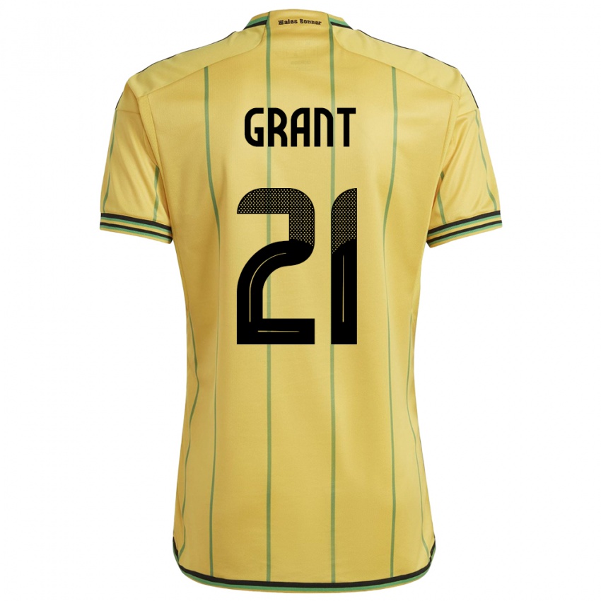 Hombre Camiseta Jamaica Joshua Grant #21 Amarillo 1ª Equipación 24-26 La Camisa Perú