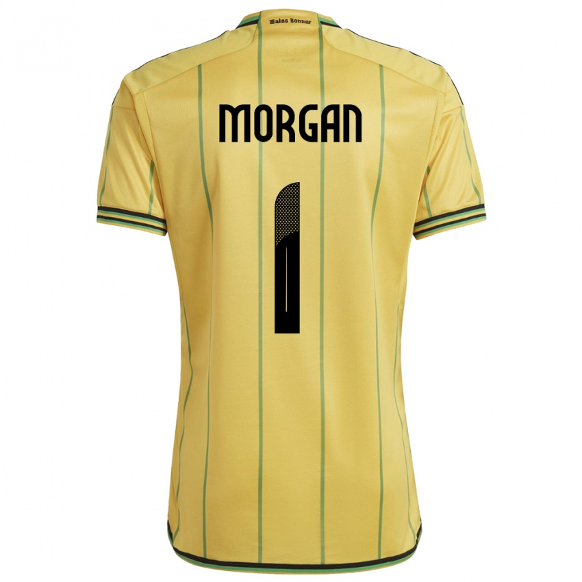 Hombre Camiseta Jamaica Aliyah Morgan #1 Amarillo 1ª Equipación 24-26 La Camisa Perú