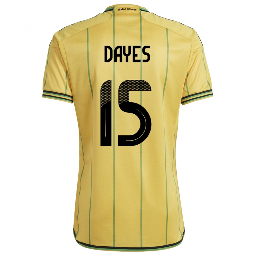 Hombre Camiseta Jamaica Mikayla Dayes #15 Amarillo 1ª Equipación 24-26 La Camisa Perú