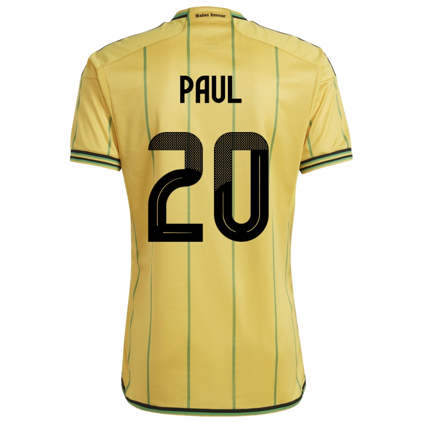 Hombre Camiseta Jamaica Lachante Paul #20 Amarillo 1ª Equipación 24-26 La Camisa Perú