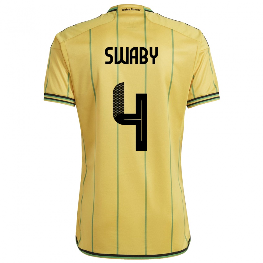 Hombre Camiseta Jamaica Chantelle Swaby #4 Amarillo 1ª Equipación 24-26 La Camisa Perú