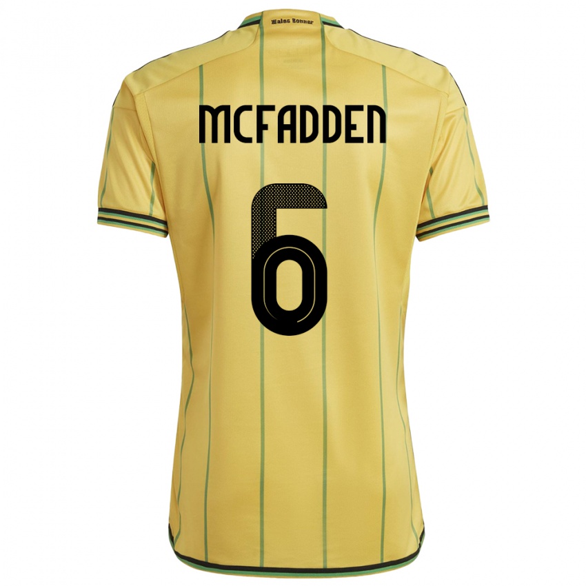 Hombre Camiseta Jamaica Logan Mcfadden #6 Amarillo 1ª Equipación 24-26 La Camisa Perú