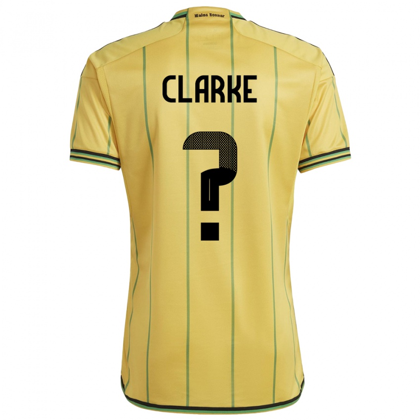 Hombre Camiseta Jamaica Sydoney Clarke #0 Amarillo 1ª Equipación 24-26 La Camisa Perú