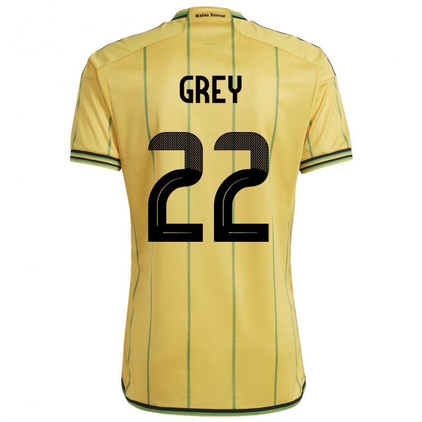 Hombre Camiseta Jamaica Mireya Grey #22 Amarillo 1ª Equipación 24-26 La Camisa Perú