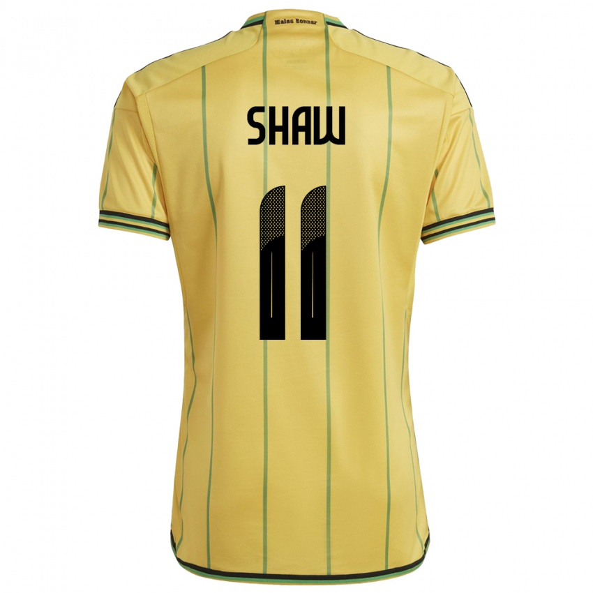 Hombre Camiseta Jamaica Khadija Shaw #11 Amarillo 1ª Equipación 24-26 La Camisa Perú