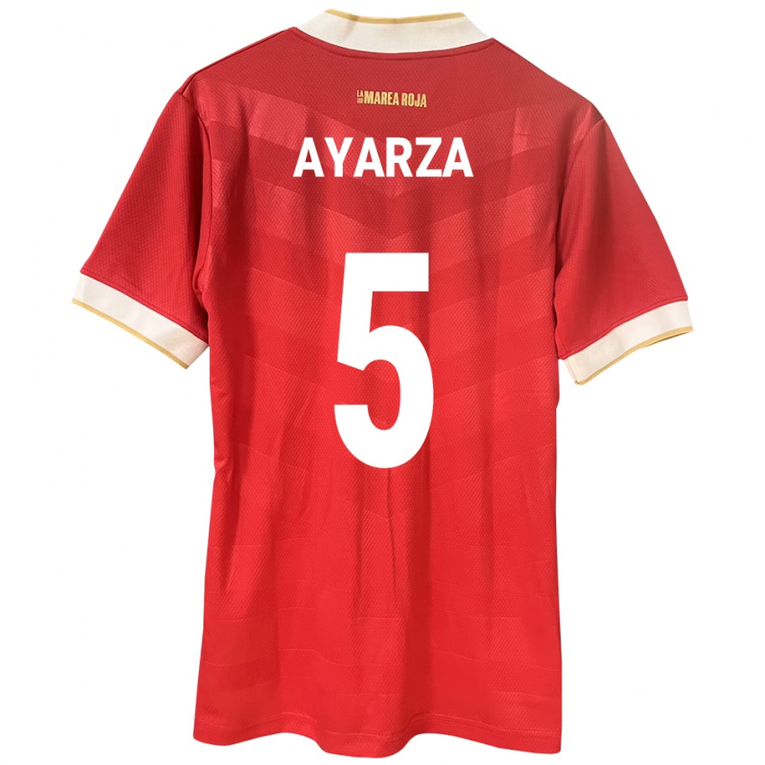 Hombre Camiseta Panamá Abdiel Ayarza #5 Rojo 1ª Equipación 24-26 La Camisa Perú