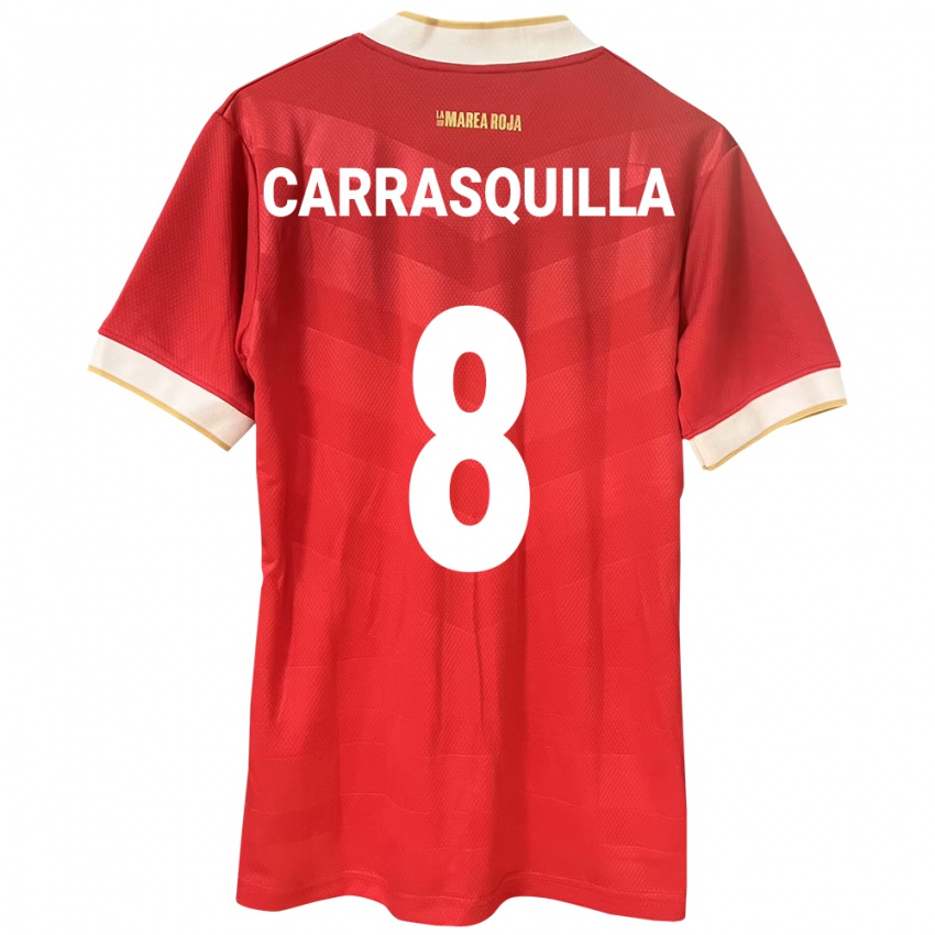 Hombre Camiseta Panamá Adalberto Carrasquilla #8 Rojo 1ª Equipación 24-26 La Camisa Perú