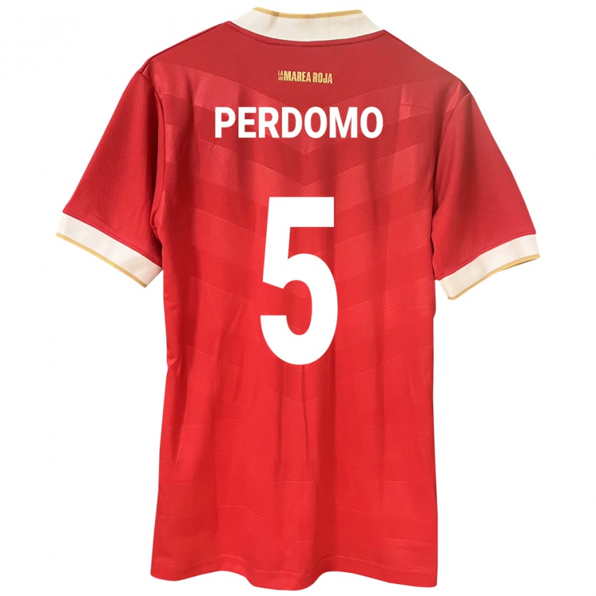 Hombre Camiseta Panamá Reyniel Perdomo #5 Rojo 1ª Equipación 24-26 La Camisa Perú