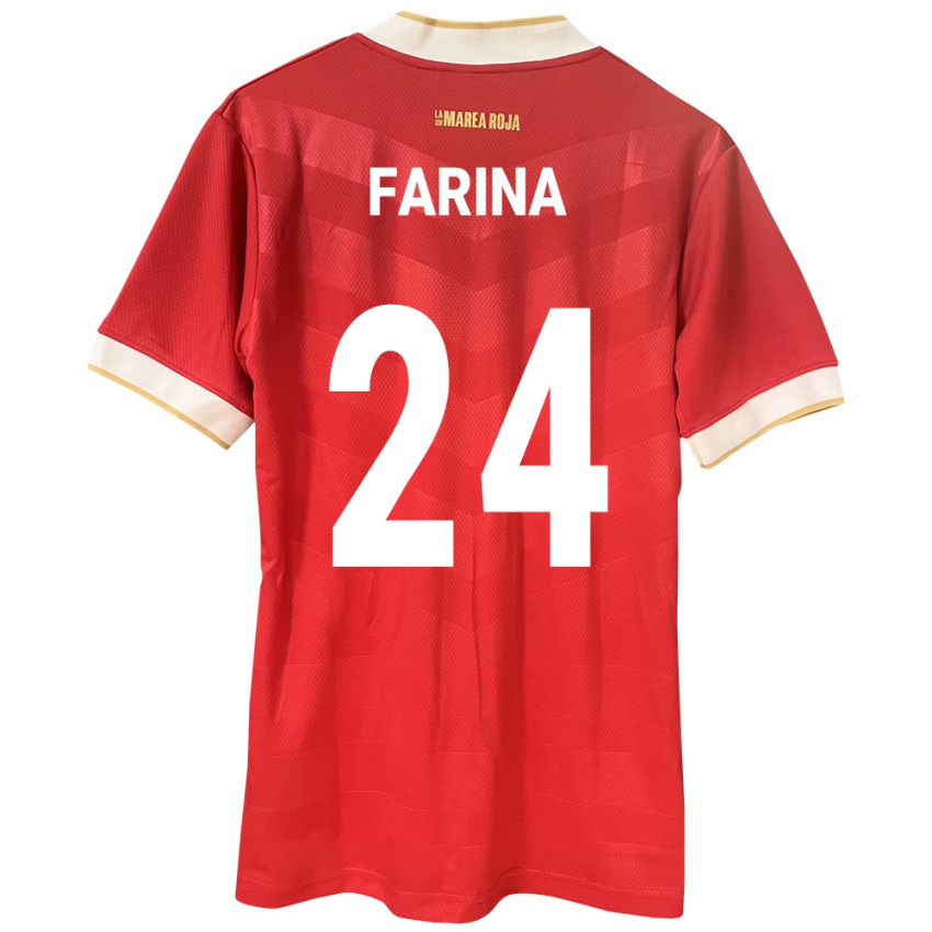 Hombre Camiseta Panamá Edgardo Fariña #24 Rojo 1ª Equipación 24-26 La Camisa Perú