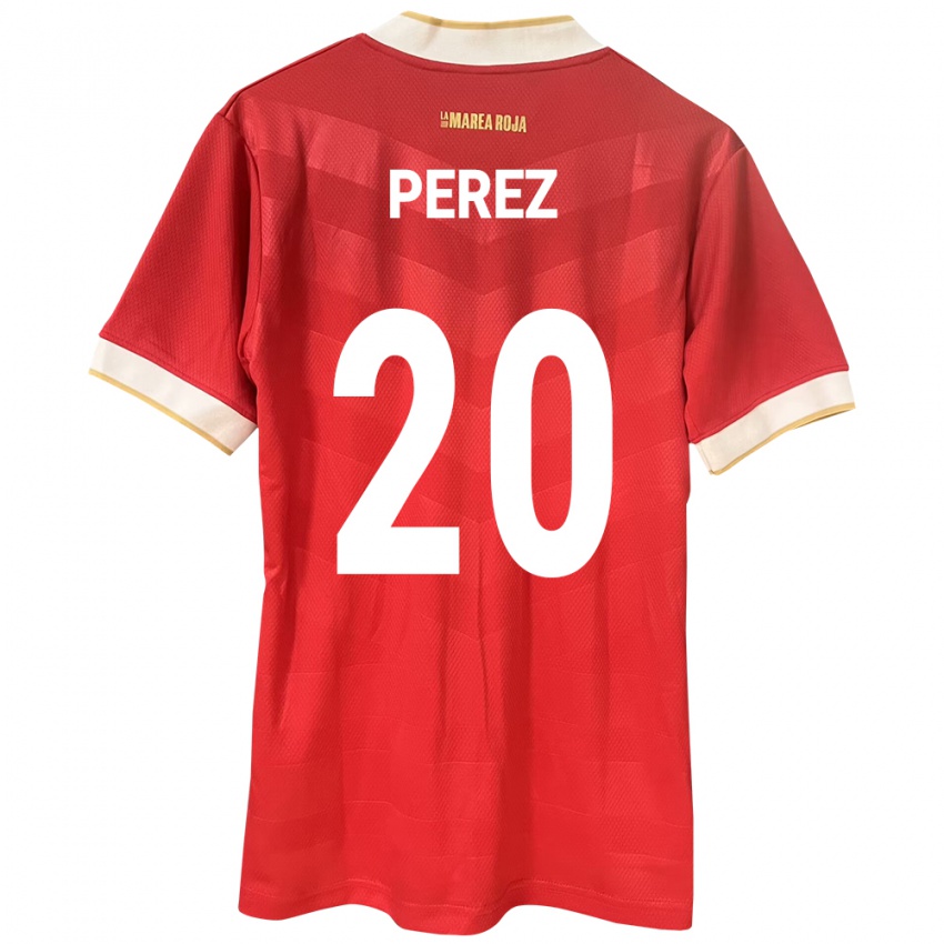 Hombre Camiseta Panamá Blas Pérez #20 Rojo 1ª Equipación 24-26 La Camisa Perú