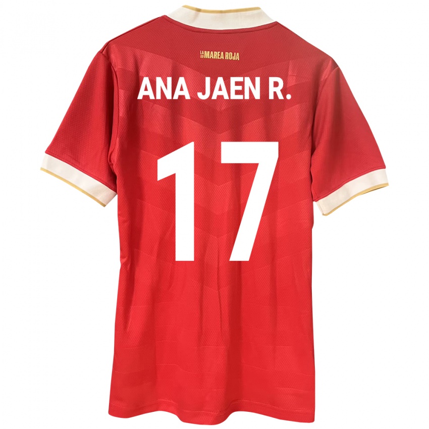 Hombre Camiseta Panamá Ana Jaén Rodríguez #17 Rojo 1ª Equipación 24-26 La Camisa Perú