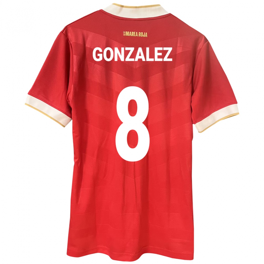 Hombre Camiseta Panamá Schiandra González #8 Rojo 1ª Equipación 24-26 La Camisa Perú