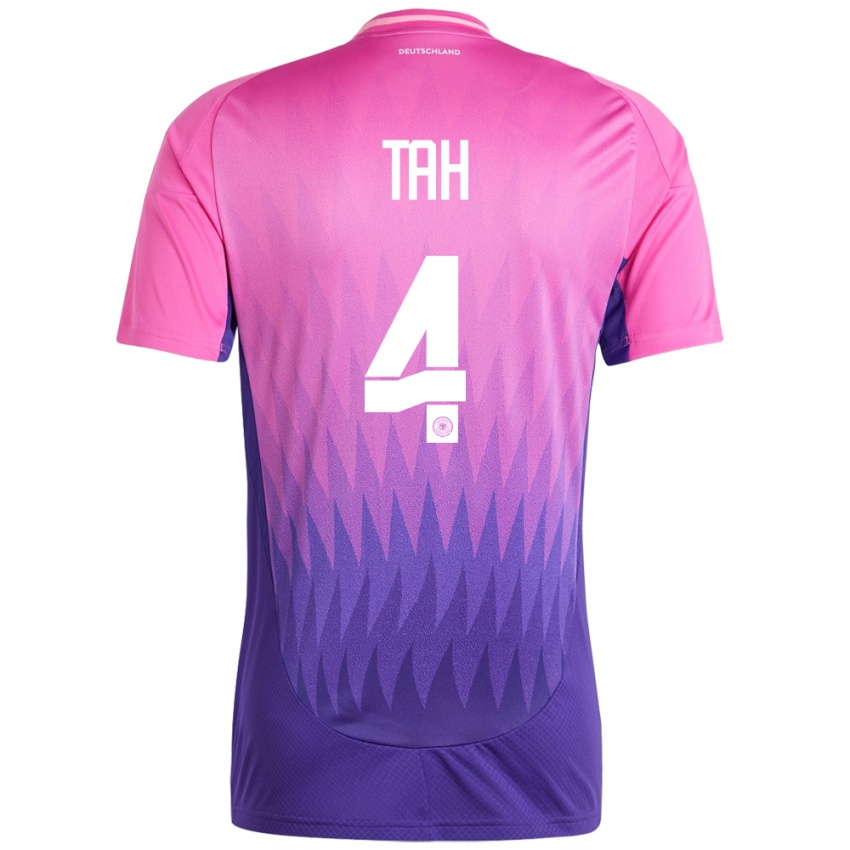 Hombre Camiseta Alemania Jonathan Tah #4 Rosado Morado 2ª Equipación 24-26 La Camisa Perú