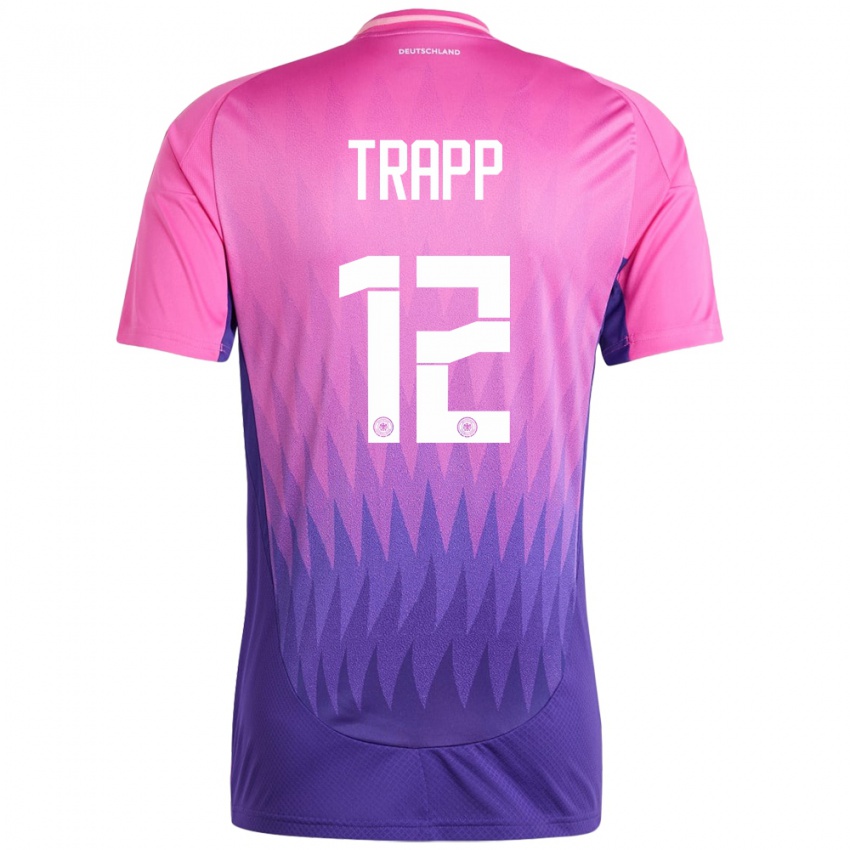 Hombre Camiseta Alemania Kevin Trapp #12 Rosado Morado 2ª Equipación 24-26 La Camisa Perú