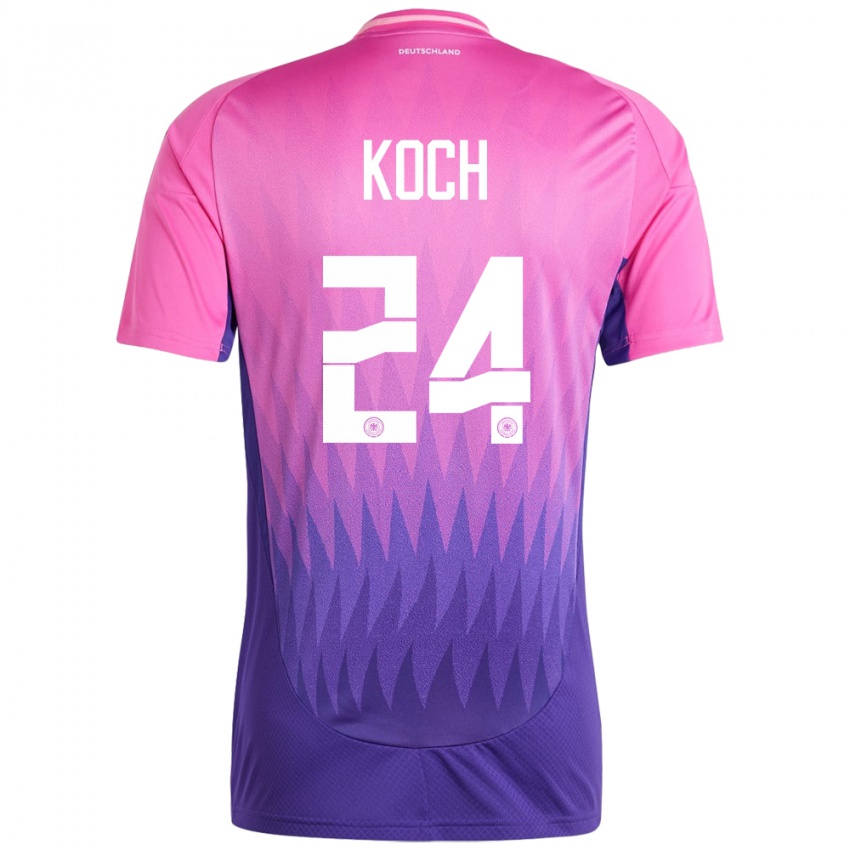 Hombre Camiseta Alemania Robin Koch #24 Rosado Morado 2ª Equipación 24-26 La Camisa Perú