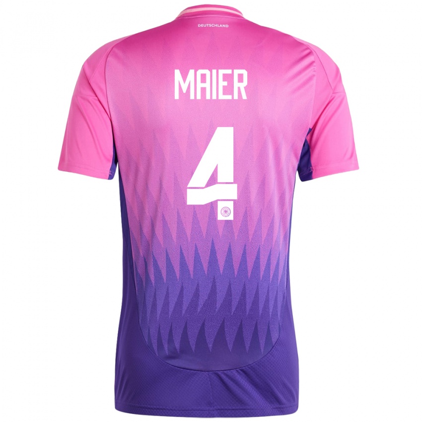 Hombre Camiseta Alemania Leonie Maier #4 Rosado Morado 2ª Equipación 24-26 La Camisa Perú