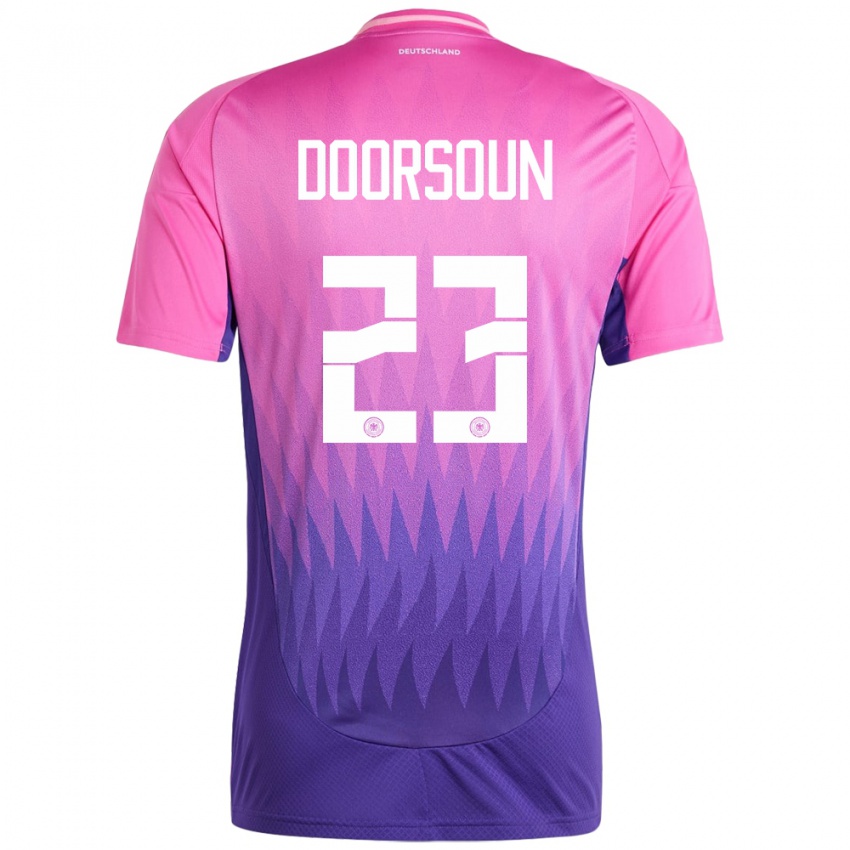 Hombre Camiseta Alemania Sara Doorsoun #23 Rosado Morado 2ª Equipación 24-26 La Camisa Perú