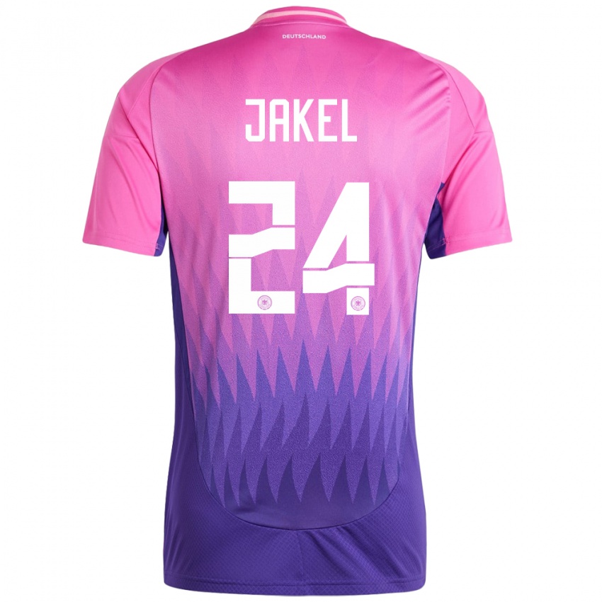 Hombre Camiseta Alemania Frederik Jakel #24 Rosado Morado 2ª Equipación 24-26 La Camisa Perú