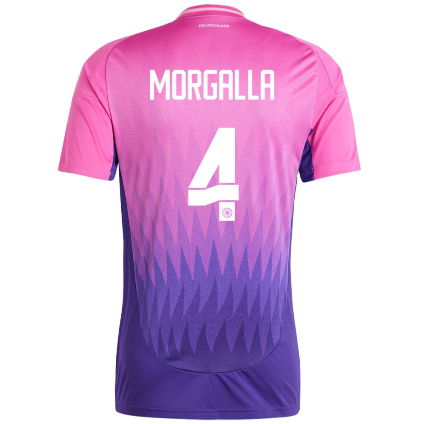 Hombre Camiseta Alemania Leandro Morgalla #4 Rosado Morado 2ª Equipación 24-26 La Camisa Perú