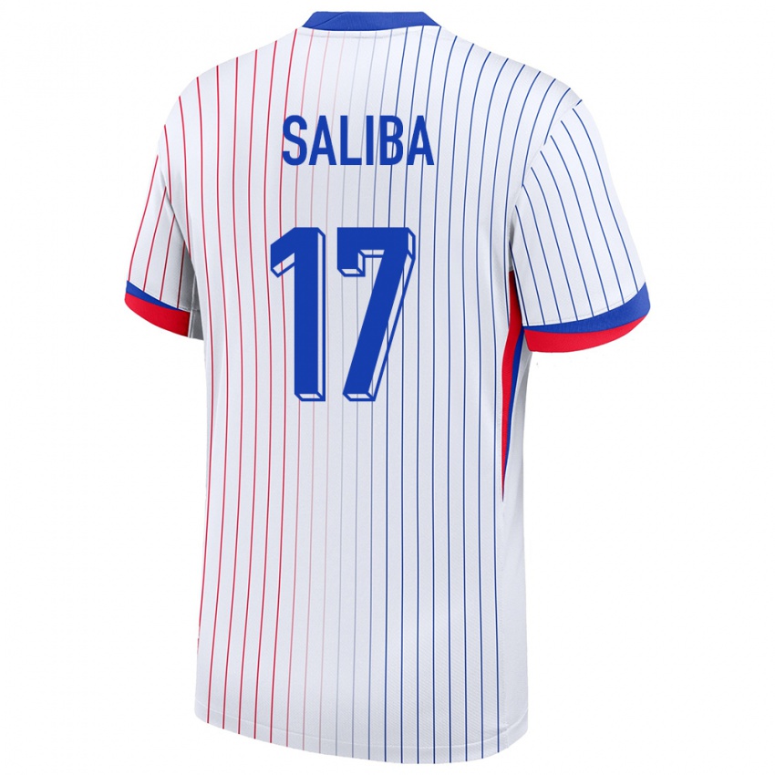 Hombre Camiseta Francia William Saliba #17 Blanco 2ª Equipación 24-26 La Camisa Perú