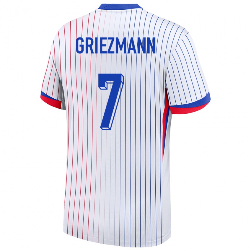 Hombre Camiseta Francia Antoine Griezmann #7 Blanco 2ª Equipación 24-26 La Camisa Perú