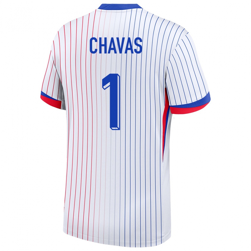 Hombre Camiseta Francia Mylene Chavas #1 Blanco 2ª Equipación 24-26 La Camisa Perú