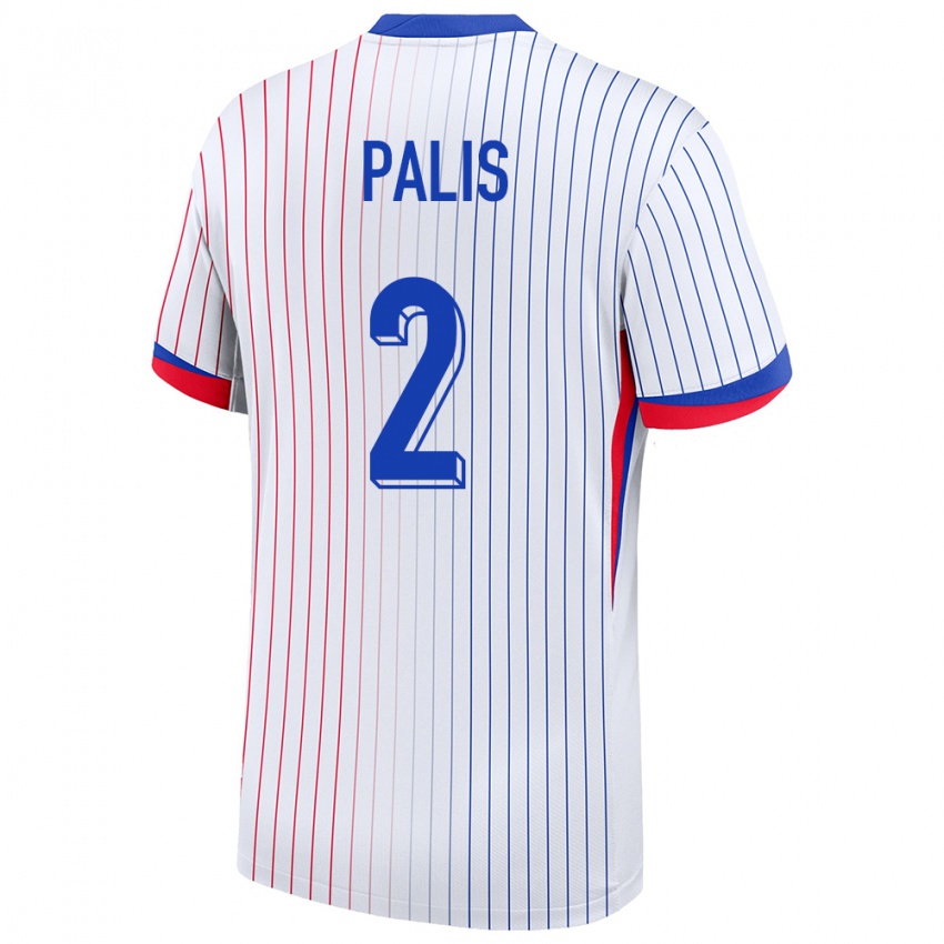 Hombre Camiseta Francia Ella Palis #2 Blanco 2ª Equipación 24-26 La Camisa Perú