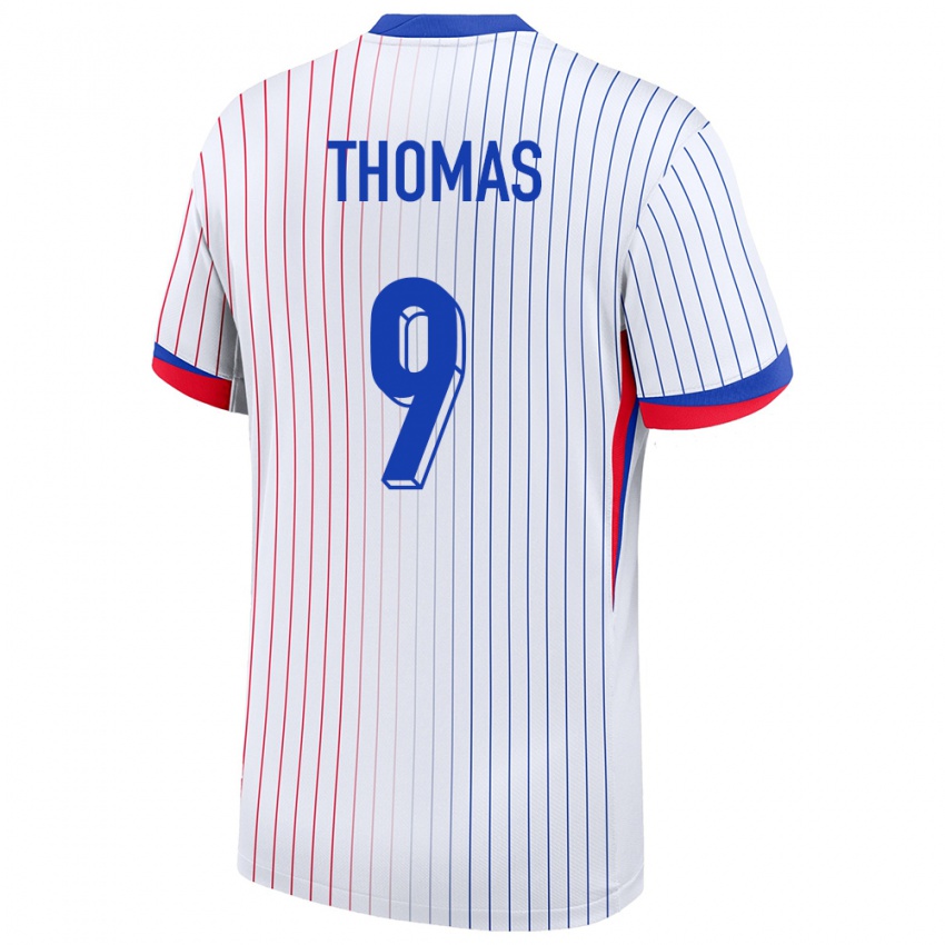 Hombre Camiseta Francia Lindsey Thomas #9 Blanco 2ª Equipación 24-26 La Camisa Perú