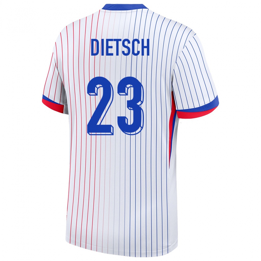 Hombre Camiseta Francia Guillaume Dietsch #23 Blanco 2ª Equipación 24-26 La Camisa Perú