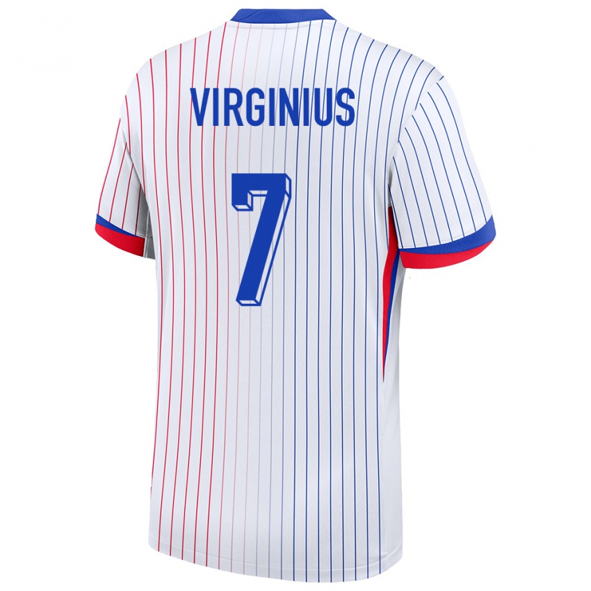 Hombre Camiseta Francia Alan Virginius #7 Blanco 2ª Equipación 24-26 La Camisa Perú