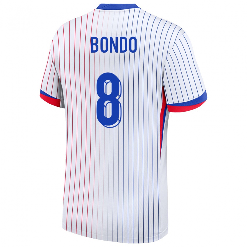 Hombre Camiseta Francia Warren Bondo #8 Blanco 2ª Equipación 24-26 La Camisa Perú