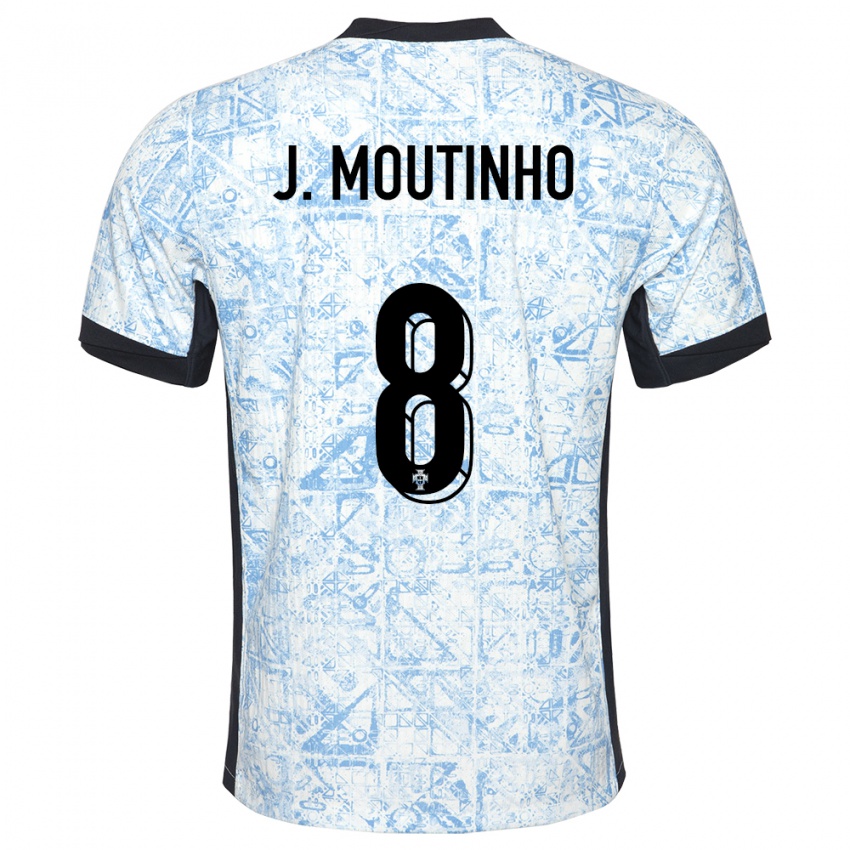 Hombre Camiseta Portugal Joao Moutinho #8 Crema Azul 2ª Equipación 24-26 La Camisa Perú