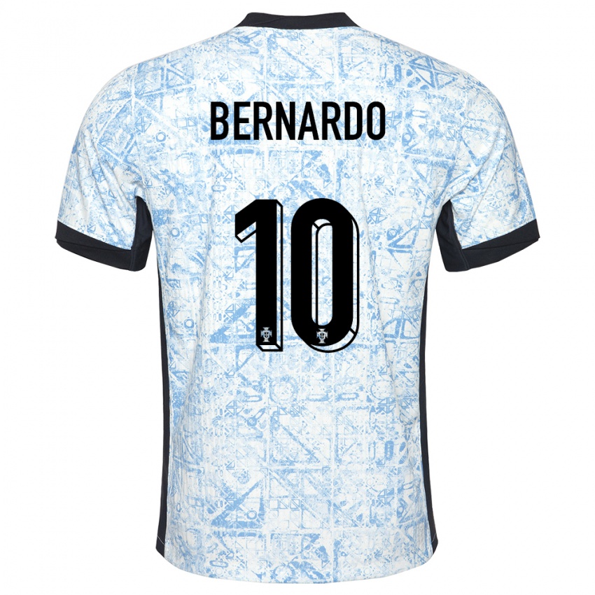 Hombre Camiseta Portugal Bernardo Silva #10 Crema Azul 2ª Equipación 24-26 La Camisa Perú