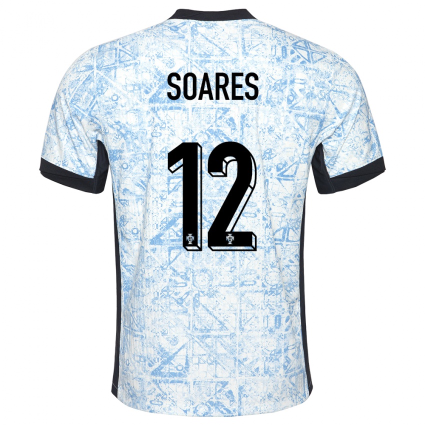 Hombre Camiseta Portugal Samuel Soares #12 Crema Azul 2ª Equipación 24-26 La Camisa Perú