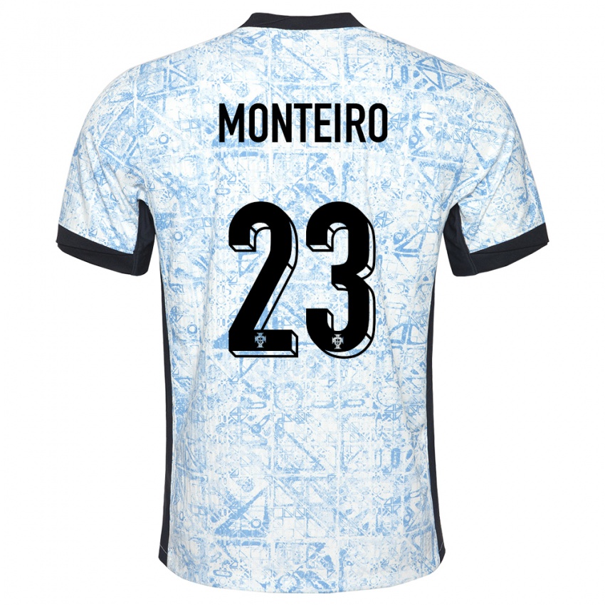 Hombre Camiseta Portugal David Monteiro #23 Crema Azul 2ª Equipación 24-26 La Camisa Perú