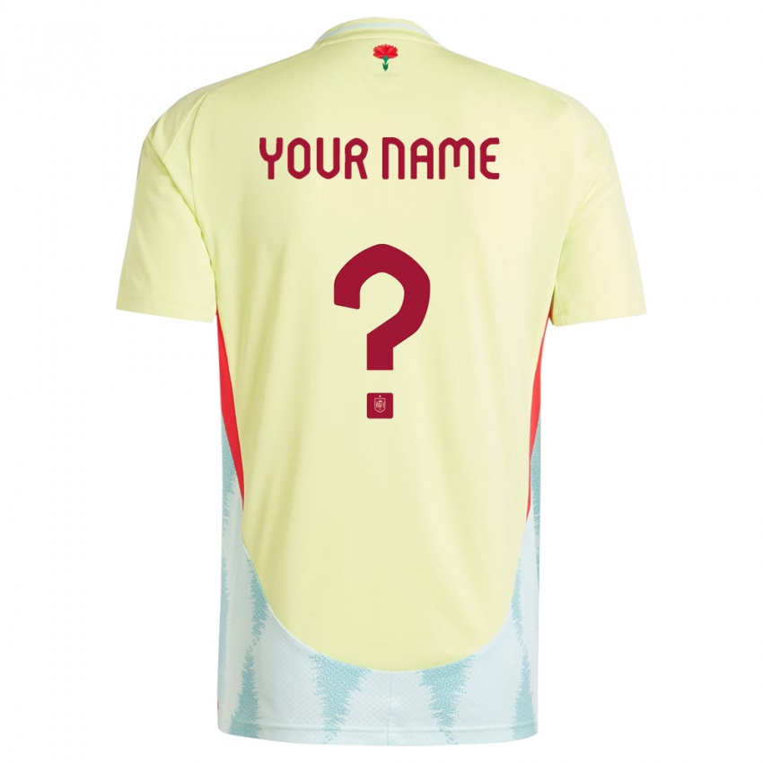 Hombre Camiseta España Su Nombre #0 Amarillo 2ª Equipación 24-26 La Camisa Perú
