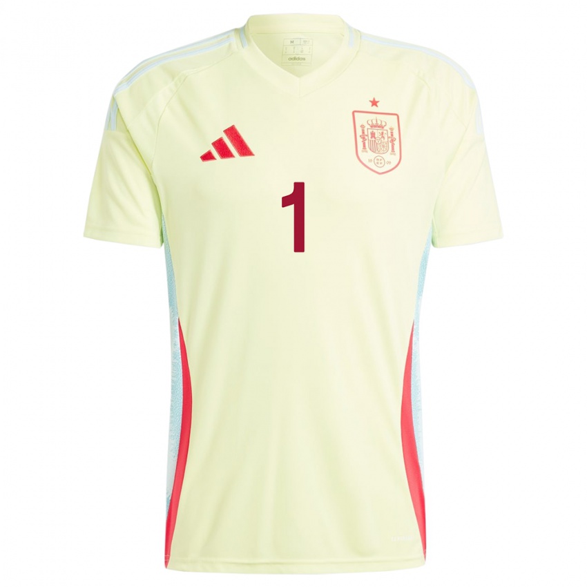 Hombre Camiseta España Ander Astralaga #1 Amarillo 2ª Equipación 24-26 La Camisa Perú