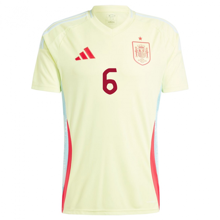 Hombre Camiseta España Marcos Llorente #6 Amarillo 2ª Equipación 24-26 La Camisa Perú