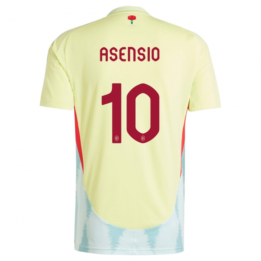 Hombre Camiseta España Marco Asensio #10 Amarillo 2ª Equipación 24-26 La Camisa Perú