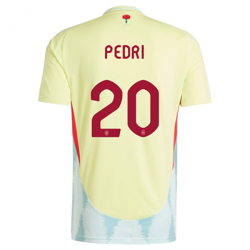 Hombre Camiseta España Pedri #20 Amarillo 2ª Equipación 24-26 La Camisa Perú