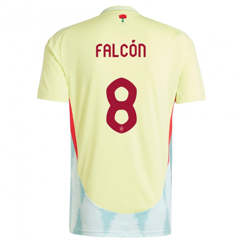 Hombre Camiseta España Andrea Falcon #8 Amarillo 2ª Equipación 24-26 La Camisa Perú